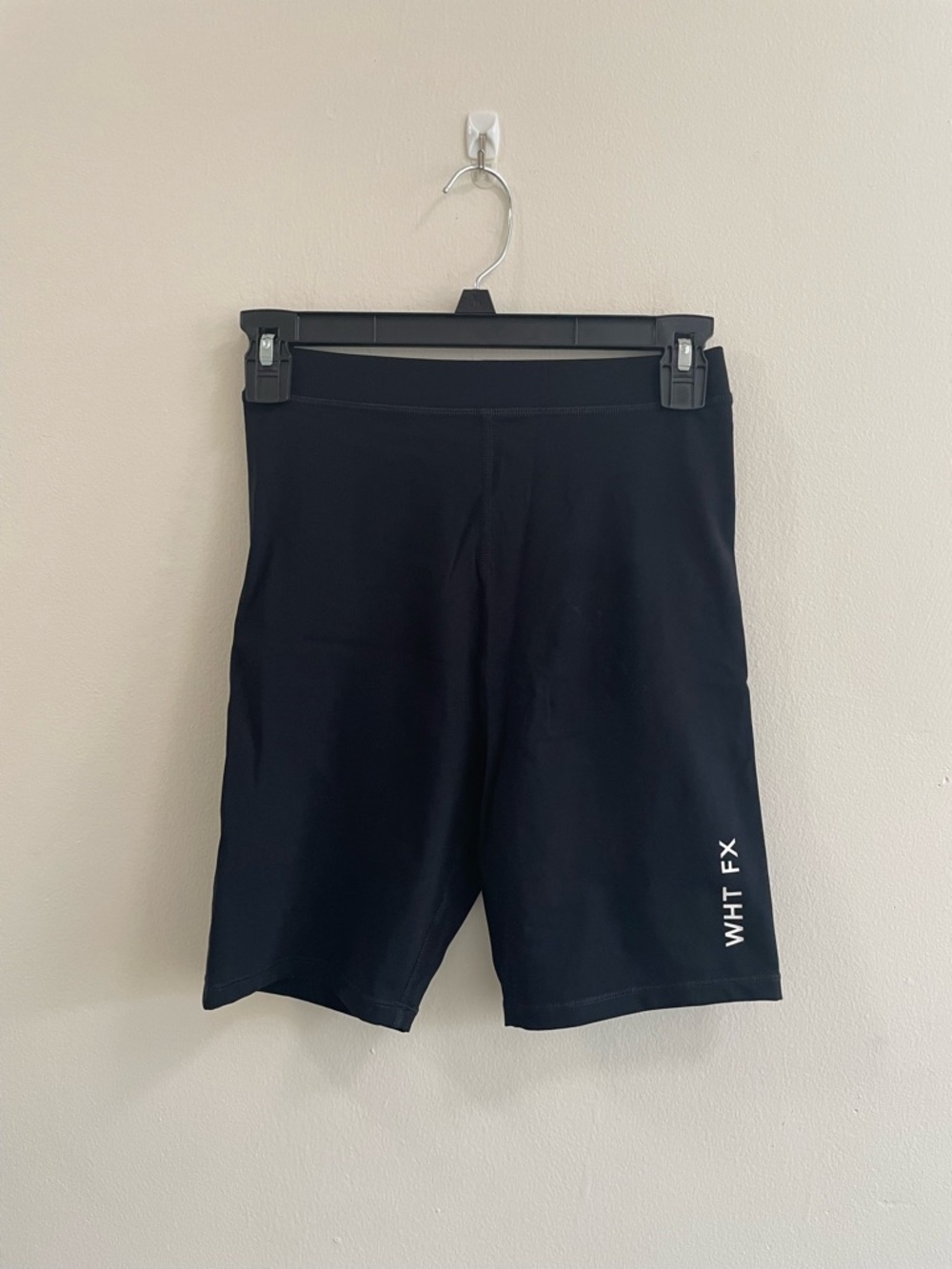 Theory Black Bike Shorts with Neon Yellow Logo